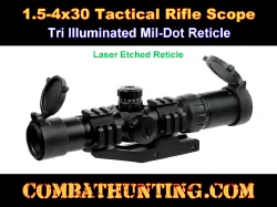 1.5-4x30 Tactical Rifle Scope Tri Illuminated Mil-Dot For AR-15 Rifles