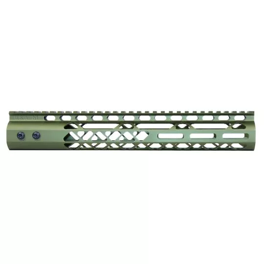 12″ Guntec USA Air Lite M-LOK Handguard Green | AR-15 Free Float