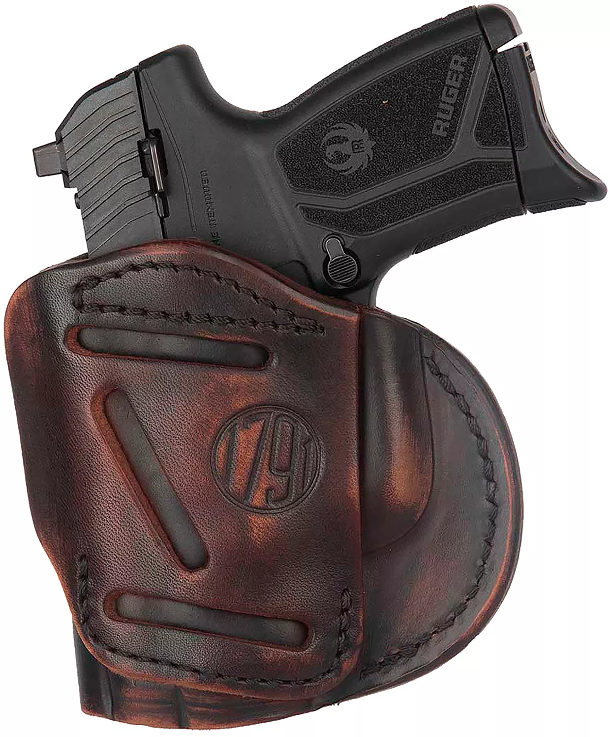 1791 Gunleather 4WH4VTGR 4-WayIWB/OWB 04 Vintage Leather Belt Clip Compatible w/Springfield XDS/Springfield XD/Glock 26/S&W M&P Shield Plus