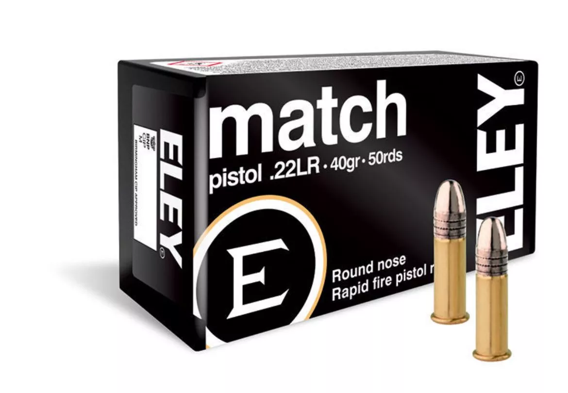 .22 Long Rifle Eley Match Pistol 40gr RN - 50 Rounds
