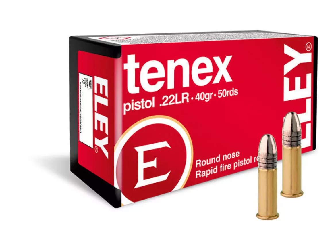 .22 Long Rifle Eley Tenex Pistol 40gr RN - 50 Rounds