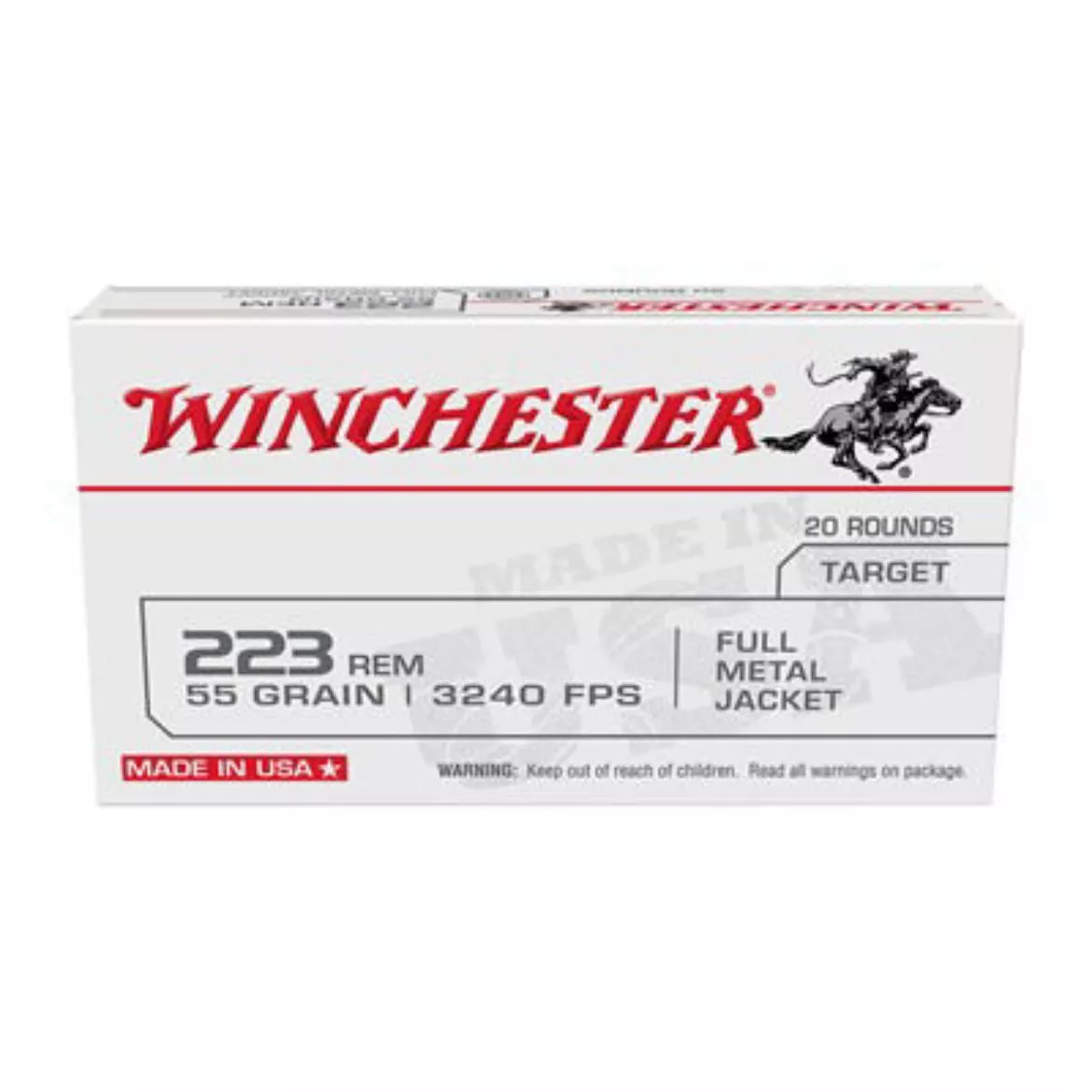 .223 Remington Winchester 55gr FMJ - 20 Rounds