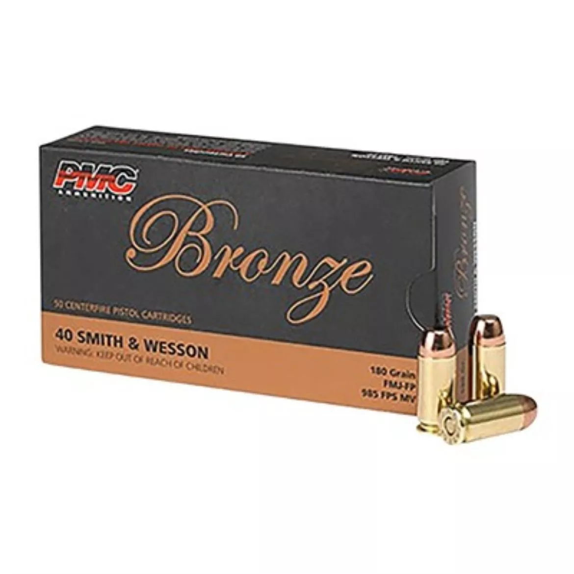 .40 S&W PMC Bronze 180gr FMJ-FP - 50 Rounds