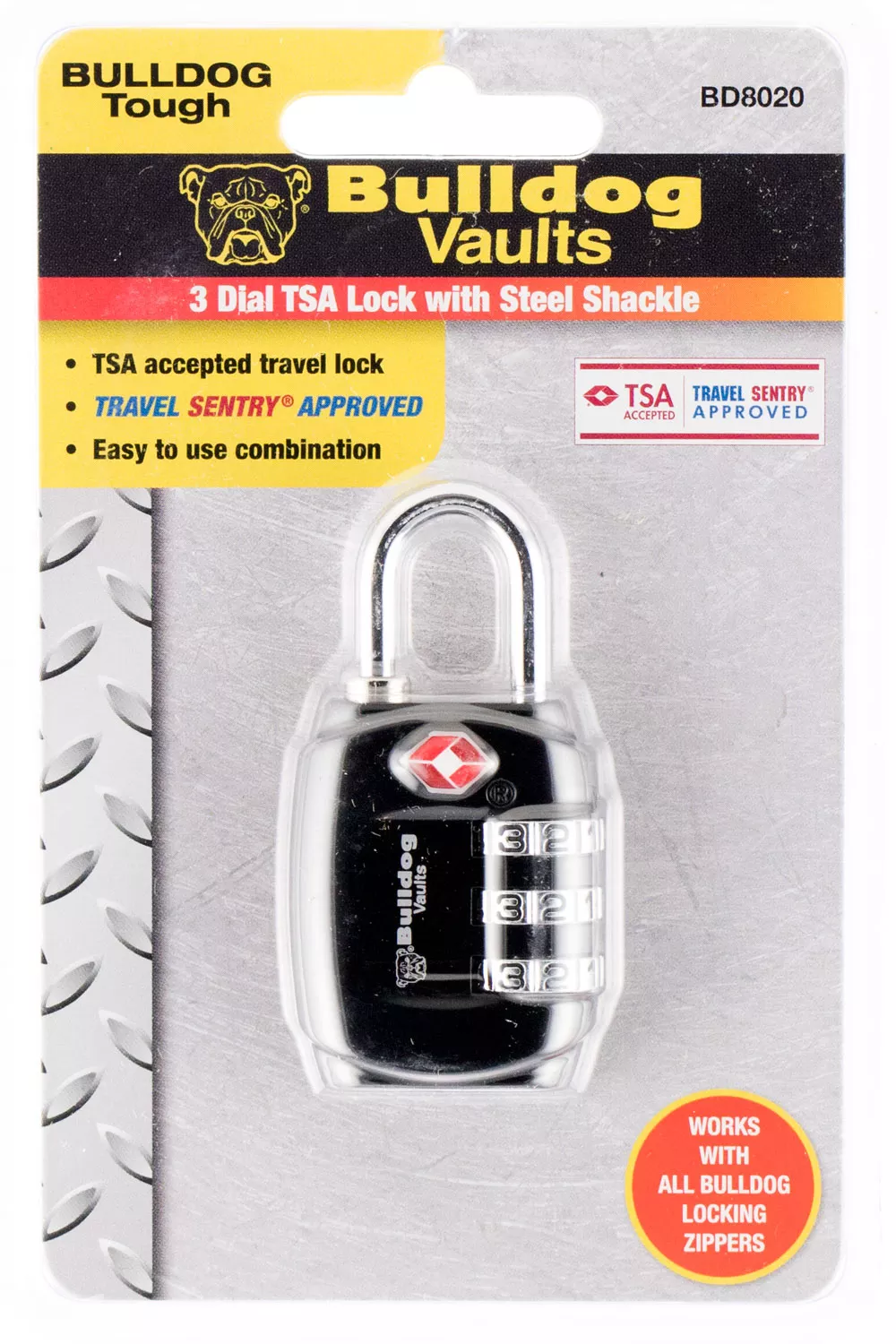 Bulldog BD8020 TSA LockOpen With Combination Black Steel