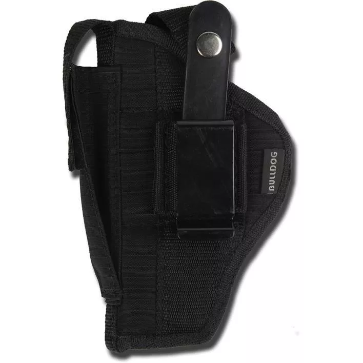 Bulldog Extreme Handgun Holster with Belt Loop and Clip for Standard Autos with 2-4″ Barrels Black Ambi