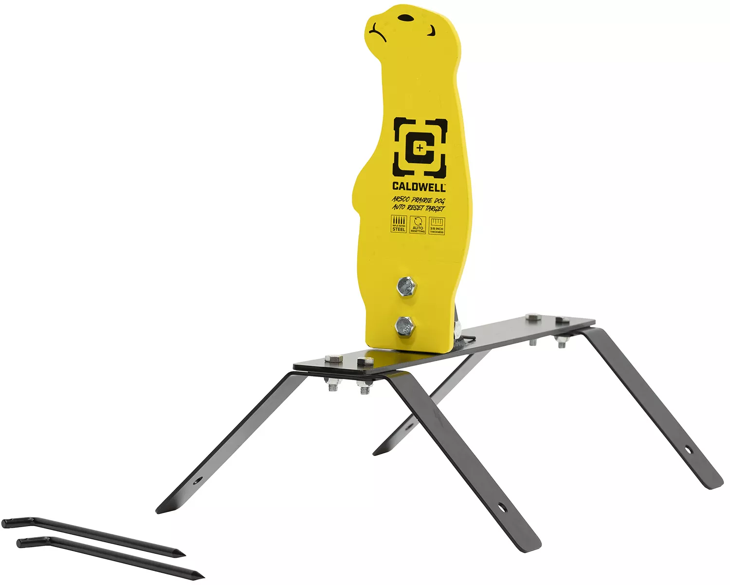Caldwell 1178561 Auto ResetRifle Yellow AR500 Steel Prairie Dog Includes Ground Stakes