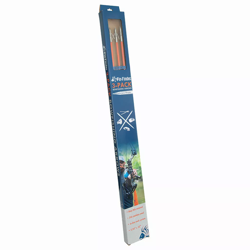 Fin Finder Raider Pro Bowfishing Arrow w/Slide Orange with Riptide Point 3pk.