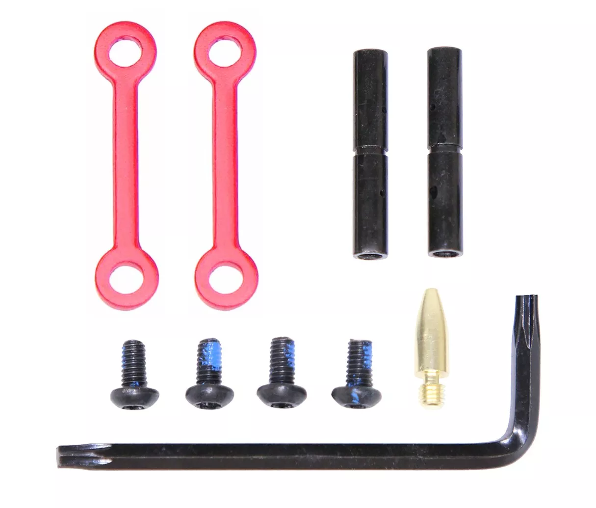 Guntec USA AR-15 Anti-Rotational Trigger/Hammer Pin Set - Anodized Red