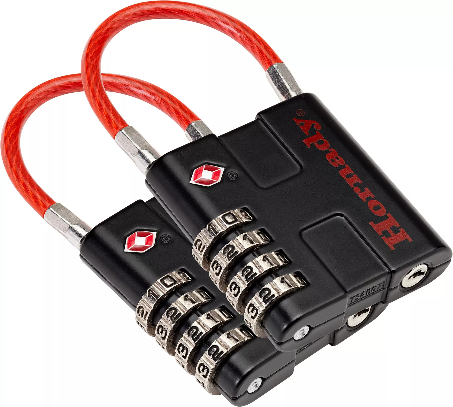 Hornady 96022 Rapid Safe TSA Lock Open With Combination Black Red 2 Pack