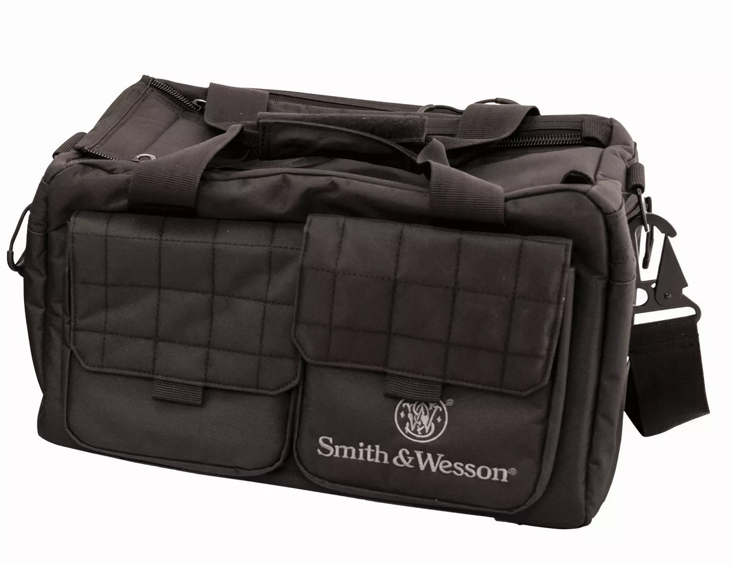 M&P Accessories 110013 RecruitBlack Nylon Two Interior Pockets & Magazine Pouches Large Exterior Pockets Rubber Foot Skids Includes Padded Carrying Strap