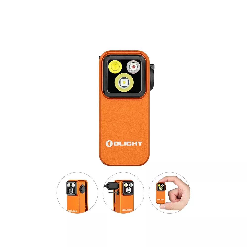 Olight Oclip Pro Clip on Flashlight with Floodlight Spotlight and Red Light