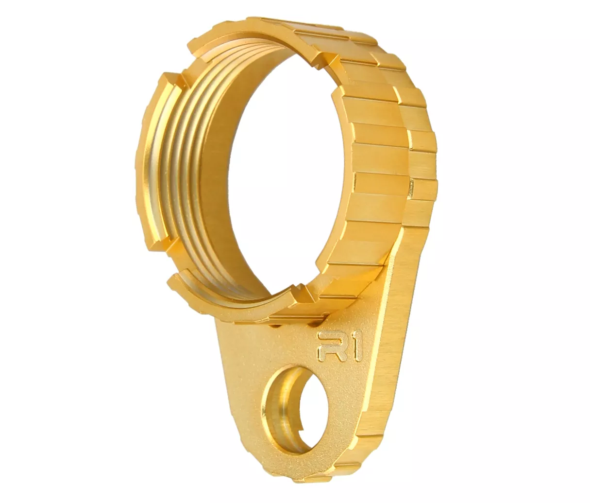R1 Tactical AR Ultralight QD End Plate and Castle Nut - Gold