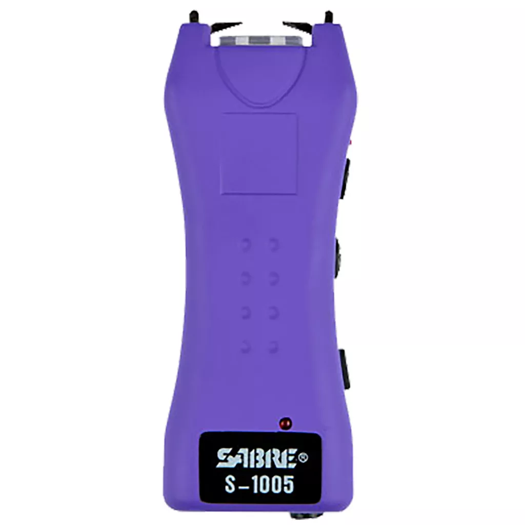 Sabre Dual Capacitor Stun Gun Purple 1.600 uC with LED Flashlight