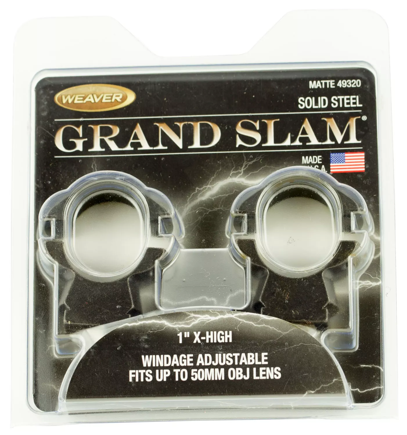 Weaver Mounts 49320 Grand Slam Windage AdjustableMatte Black 1″ Extra High
