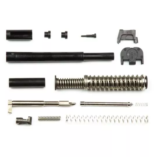 Zaffiri Precision, UPK, Upper Parts Kit, For Glock 19 Gen 5, Includes Firing Pin and Spring, Firing Pin Spacer Sleeve, Firing Pin Channel Liner, Spring Cups, Safety Plunger and Spring, Extractor, Extractor Depressor Plunger Assembly, Slide Recoil Cover Pl