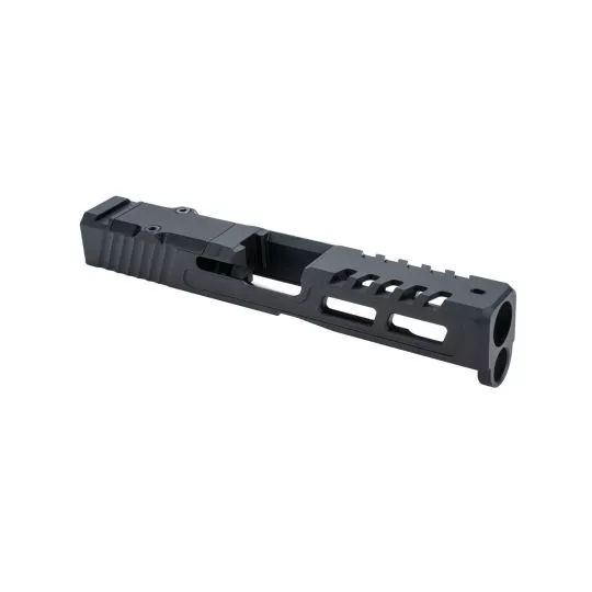 Zaffiri Precision, ZPS.2, Optics Ready Complete Slide, RMR Footprint, G19 Barrel, Black Nitride Finish, HD Fiber Sights, Cerakote Finish, Armor Black, For Glock 19 Gen 5/19X/45, Includes Black Anodized Optics Plate Cover and Screws