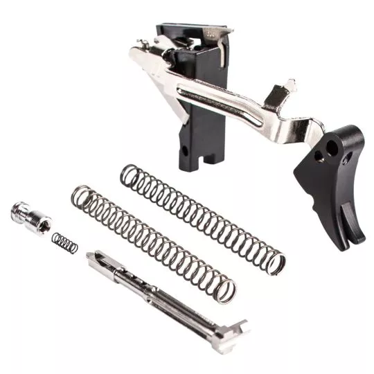 ZEV Adjustable Fulcrum Ultimate Trigger Glock 17/17l/19/19c/26/34 Gen1-3 6061-t6 Aluminum/stainless Steel Black Hardcoat Anodized
