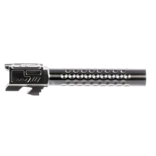 ZEV BBL17OPTDLC Optimized Match Grade 9mm Luger, Compatible w/Glock 17 Gen1-4, 4.49" Black DLC 416R Stainless Steel Dimpled Barrel