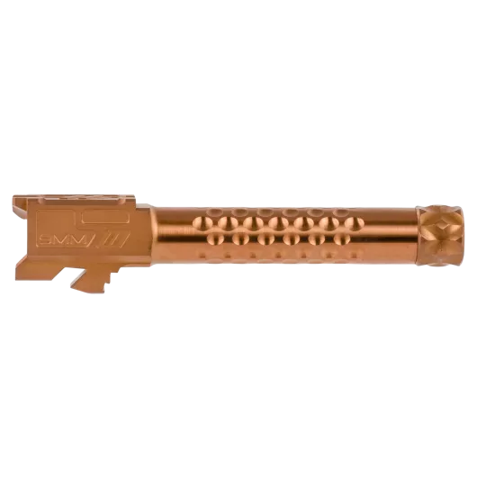 ZEV BBL19OPTTHBRZ Optimized Match Grade 9mm Luger, Compatible w/ Glock 19 Gen1-4, 4.02" Bronze DLC 416R Stainless Steel Dimpled/Threaded Barrel