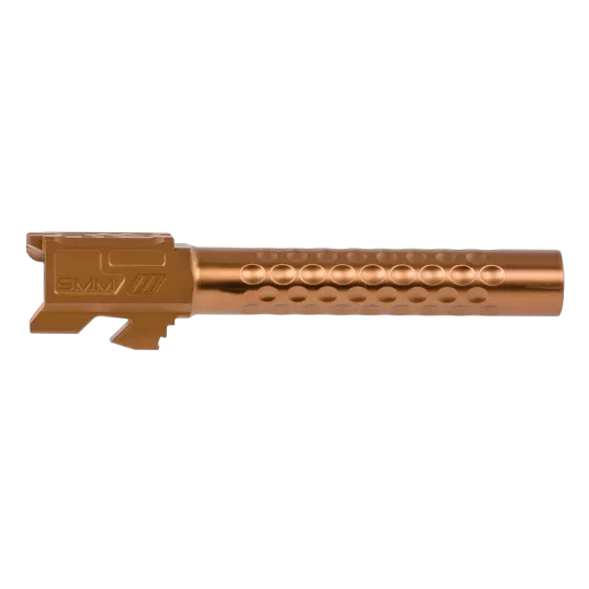 ZEV Optimized Match Grade 9mm Luger, Compatible w/Glock 17 Gen1-4, 4.49" Bronze PVD 416R Stainless Steel Dimpled Barrel