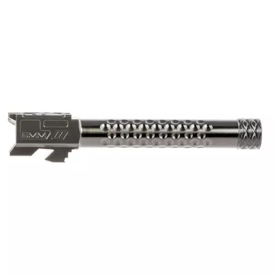 ZEV Optimized Match Replacement Barrel 9mm Luger, Compatible w/Glock 17 Gen1-4, 4.49" Black DLC 416R Stainless Steel Dimpled/Threaded Barrel